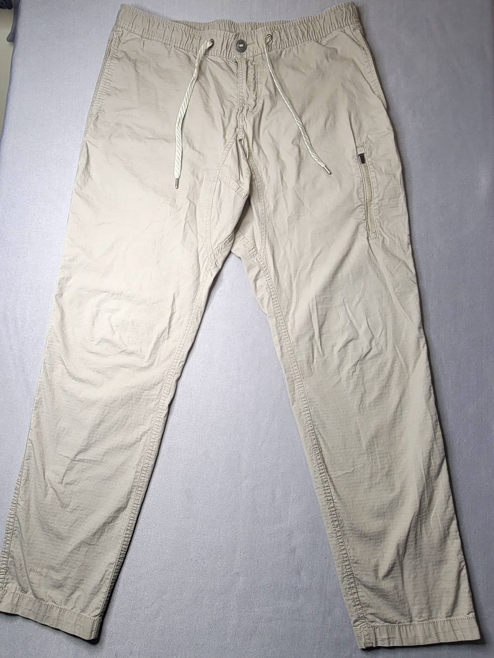 Vuori Mens Ripstop Hiking  Pants Cotton Xpandex Color Khaki Size XL